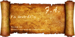 Fa András névjegykártya